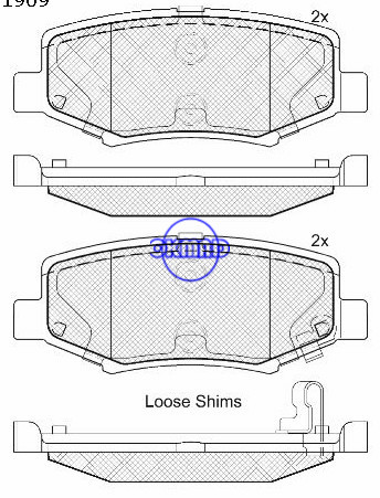 Pastilha de freio DODGE Nitro JEEP Liberty JEEP Wrangler JEEP YJ FMSI:D1274-8390 OEM:68003776AA WVA24602,F1274